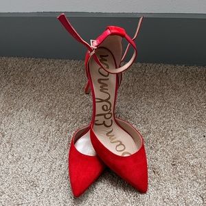 Sam Edelman Red Ankle Strap Heels